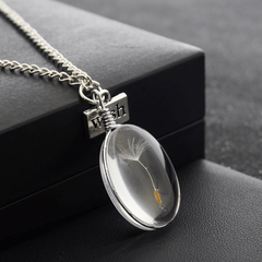 Dandelion Pendant Necklace Crystal Patch 25mm Gemstone Sweater Chain Gift