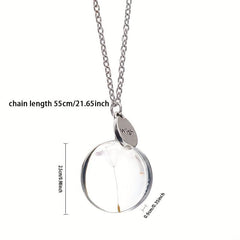 Dandelion Pendant Necklace Crystal Patch 25mm Gemstone Sweater Chain Gift