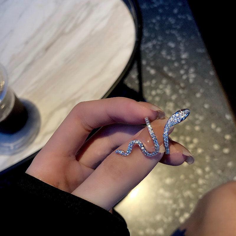 Gothic Punk Snake Ring Adjustable Animal Rings Men Women Birthday Gift