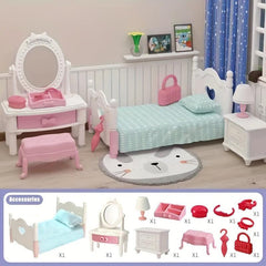 Toy Girl Mini Play House Simulation DIY Birthday Gift