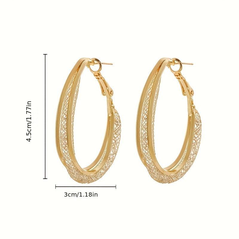 Mesh Hoop Earrings - Ideal for Weddings & Parties