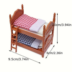 9pcs Dollhouse Furniture Set for Kids Bedroom Scene