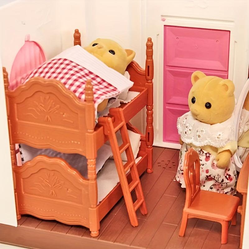 9pcs Dollhouse Furniture Set for Kids Bedroom Scene