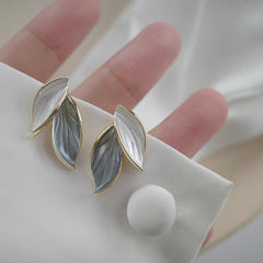 S925 Silver Leaf Earrings Female Personality Advanced Sense Mori Earrings
