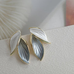 S925 Silver Leaf Earrings Female Personality Advanced Sense Mori Earrings