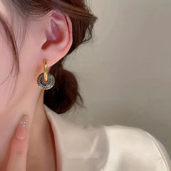 Vintage Flower Pattern Pendant Necklace Earrings Set