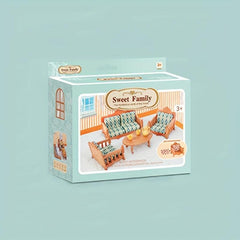 47pcs Mini Sofa Play House Teapot Tea Cup Sofa Set Dollhouse