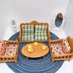 47pcs Mini Sofa Play House Teapot Tea Cup Sofa Set Dollhouse