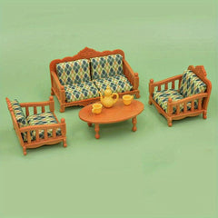 47pcs Mini Sofa Play House Teapot Tea Cup Sofa Set Dollhouse
