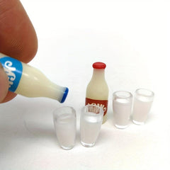 10Pcs Set Mini Drinks Food Models Dollhouse Accessories Kids Toy