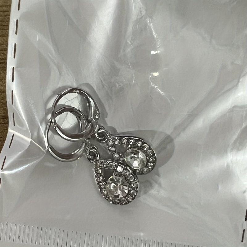 Round Sapphire Drop Earrings For Female Dangle Hoop Earrings