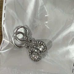 Round Sapphire Drop Earrings For Female Dangle Hoop Earrings