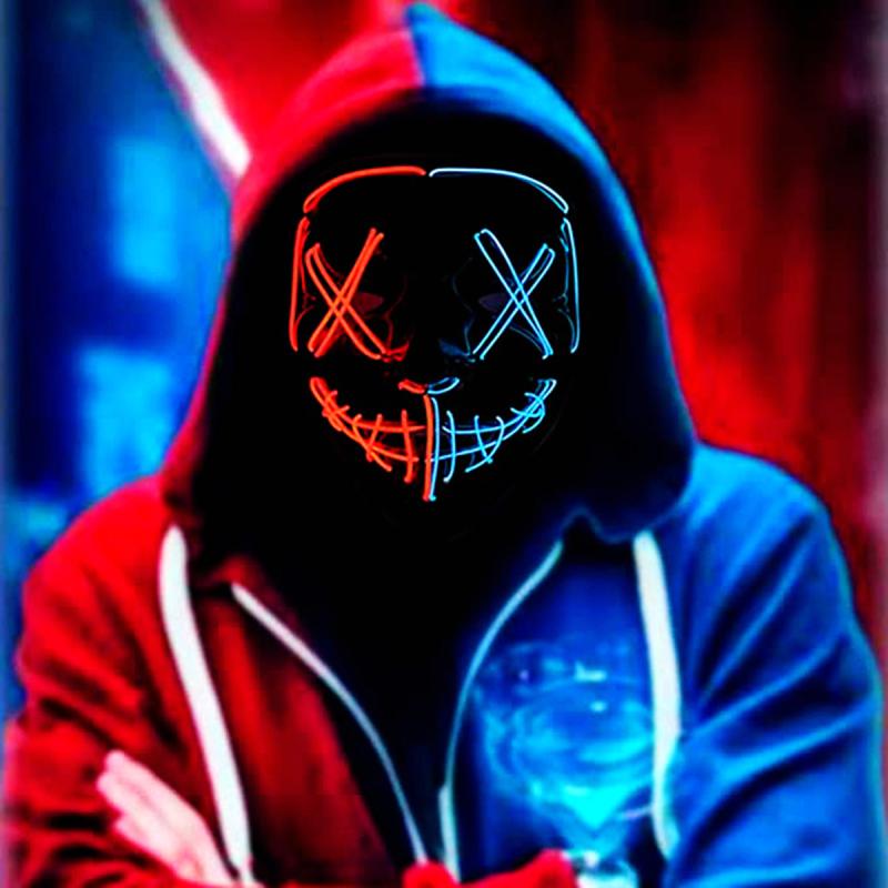 LED Mask Light Up Toys For Cosplay Halloween Glow Costume Masquerade Parties