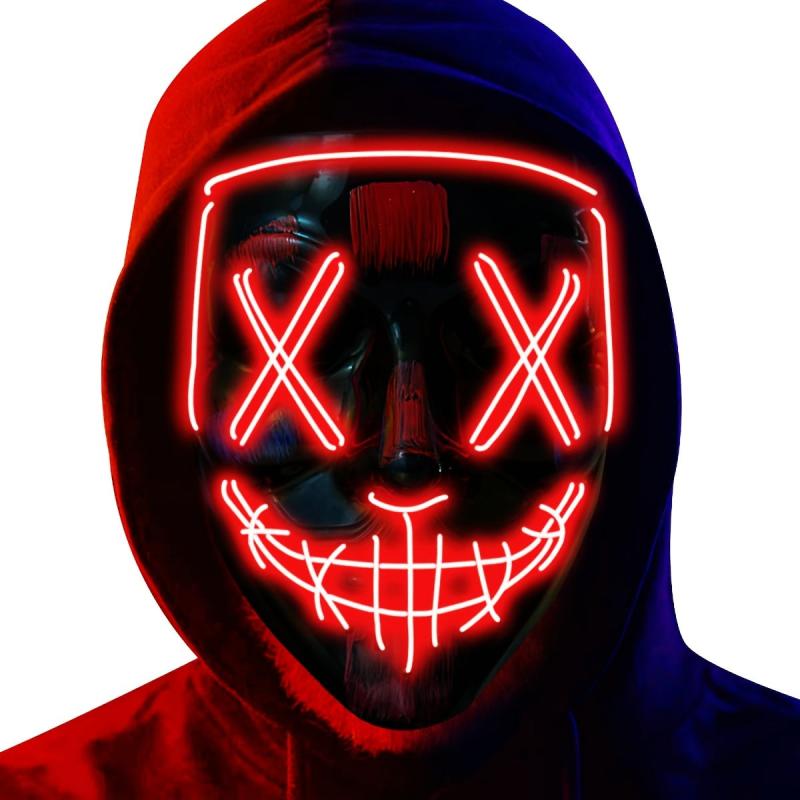 LED Mask Light Up Toys For Cosplay Halloween Glow Costume Masquerade Parties