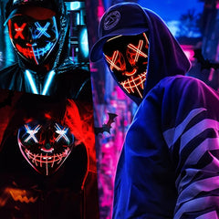 LED Mask Light Up Toys For Cosplay Halloween Glow Costume Masquerade Parties