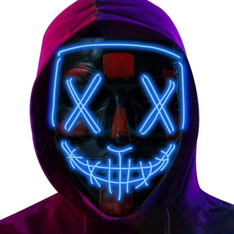 LED Mask Light Up Toys For Cosplay Halloween Glow Costume Masquerade Parties