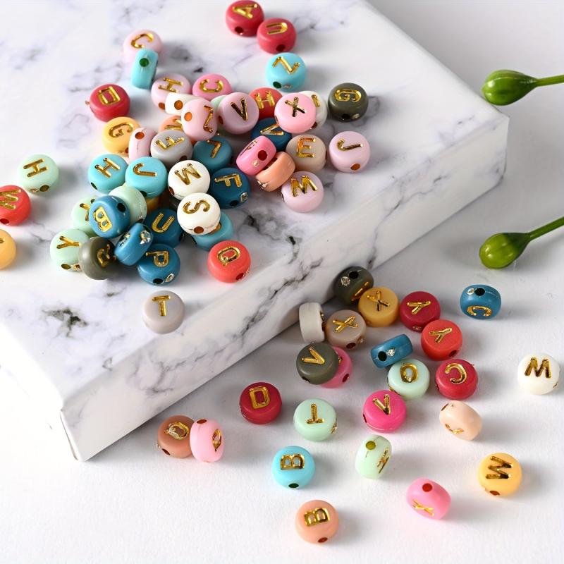 100pcs Mixed Letter Acrylic Beads DIY Alphabet Spacer Beads Jewelry Making