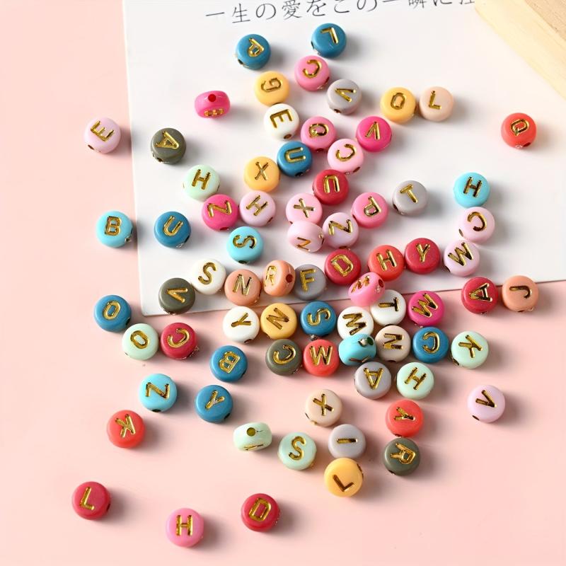 100pcs Mixed Letter Acrylic Beads DIY Alphabet Spacer Beads Jewelry Making