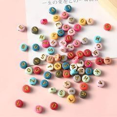 100pcs Mixed Letter Acrylic Beads DIY Alphabet Spacer Beads Jewelry Making