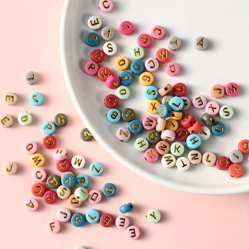 100pcs Mixed Letter Acrylic Beads DIY Alphabet Spacer Beads Jewelry Making