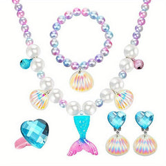 Mermaid Necklace Bracelet Set Shell Jewelry Kit for Party Costume Supplies
