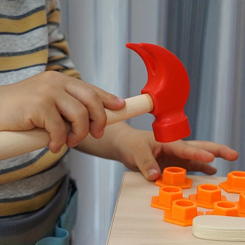Kids Wooden Hammer Play Set - Fun Tools for Pretend Play