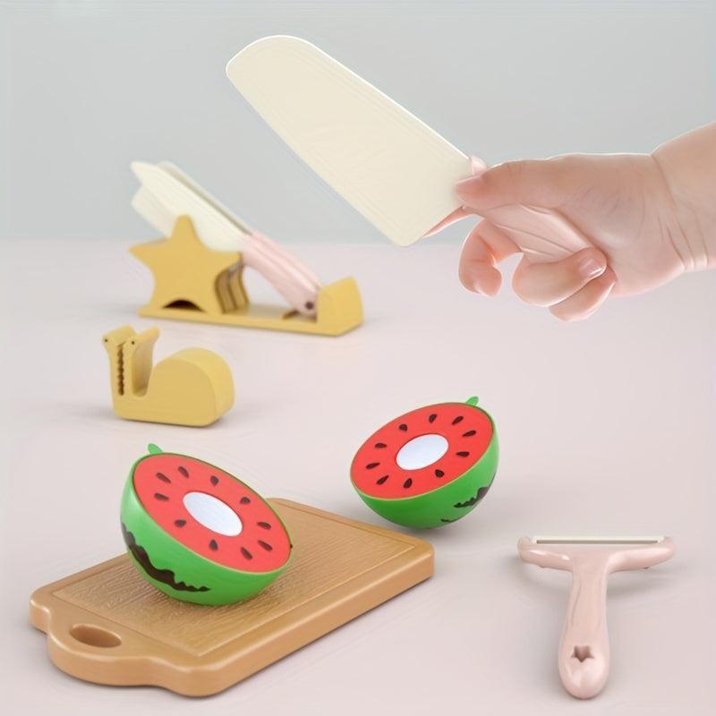 Kids Play Kitchen Toys Fruit Cutting Fun Boys Girls Plastic Vegetable Cutting