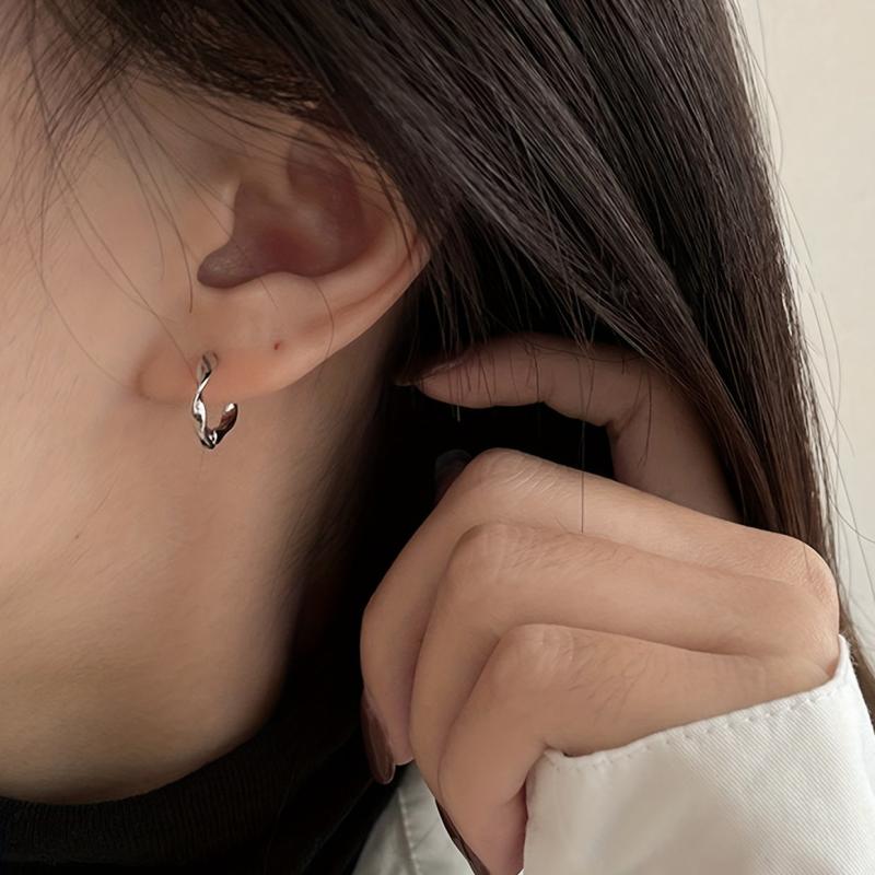 Unisex Sweet Hoop Earrings Men's Double Earrings