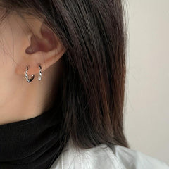 Unisex Sweet Hoop Earrings Men's Double Earrings
