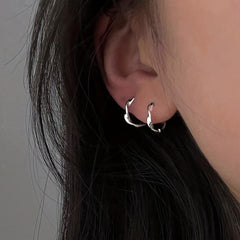 Unisex Sweet Hoop Earrings Men's Double Earrings