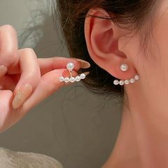 Front & Back Stacking Stud Earrings - Two Wear Style Women's Jewelry