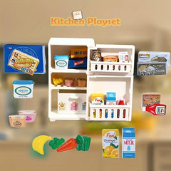 Mini Kitchen Playhouse Toy for Children Simulative Kitchen Refrigerator Food