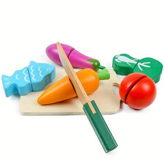 Wooden Vegetable Cutting Kitchen Toy for Children