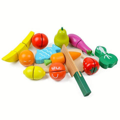 Wooden Vegetable Cutting Kitchen Toy for Children
