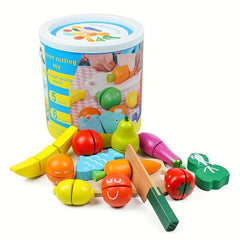 Wooden Vegetable Cutting Kitchen Toy for Children