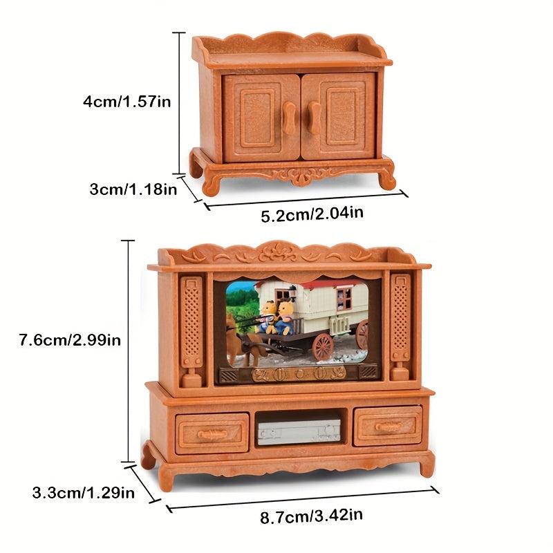 Dollhouse Living Room Decoration TV Set Kids Play Set Simulated Furniture
