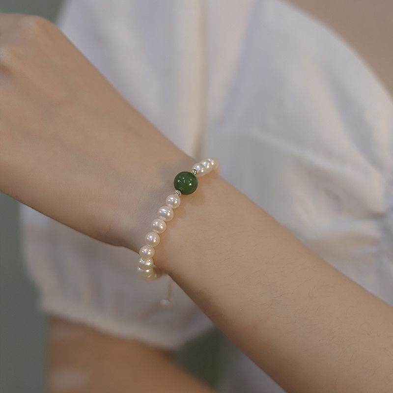 Pearl Transfer Bead Bracelet for Women, Elegant All-match Girlfriend Bangle