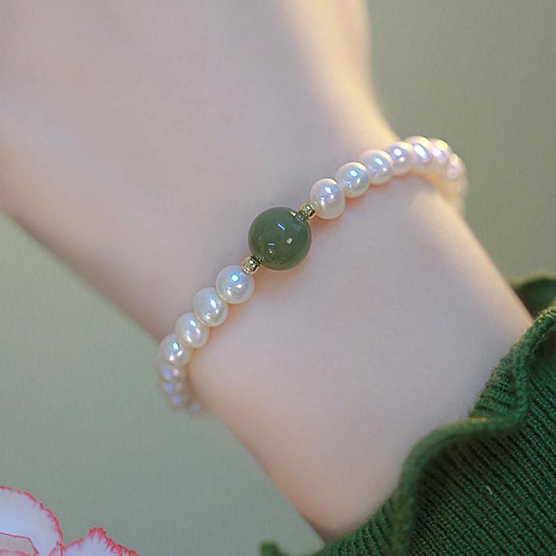 Pearl Transfer Bead Bracelet for Women, Elegant All-match Girlfriend Bangle