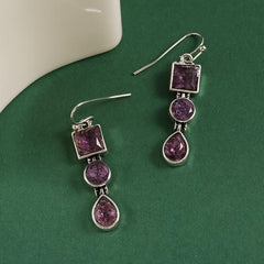 Bohemian Amethyst Earrings Wedding Jewelry Crystal Ball Christmas Gift