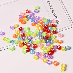 100pcs Mixed Letter Acrylic Beads DIY Alphabet Spacer Beads For Jewelry Making