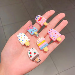 10 Candy Rainbow Hair Clips for Girls Fun Dessert Patterns Hair Accessories