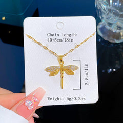 Fashion Dragonfly Pendant Necklace Crystal Women's Jewelry