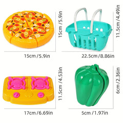 Kids Cutting Game Set - Fruits and Vegetables with Storage Basket