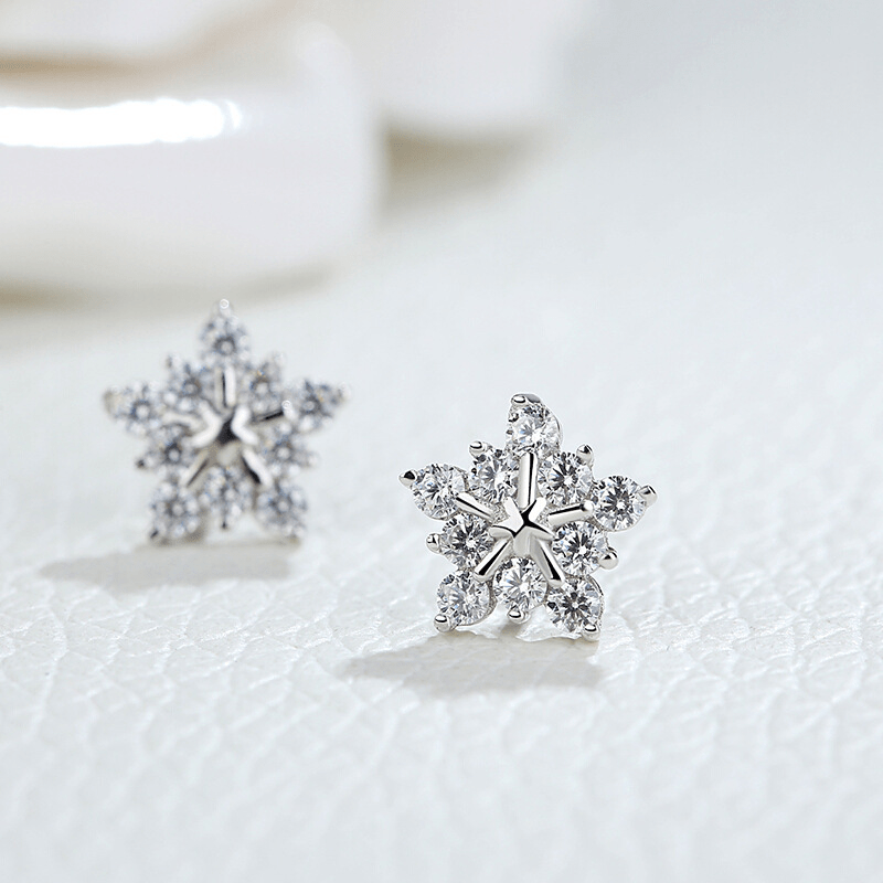 Snowflake Crystal Earrings for Women