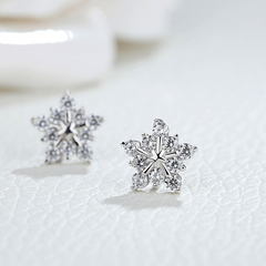 Snowflake Crystal Earrings for Women