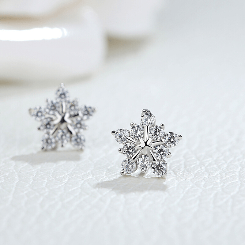 Snowflake Crystal Earrings for Women