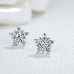 Snowflake Crystal Earrings for Women