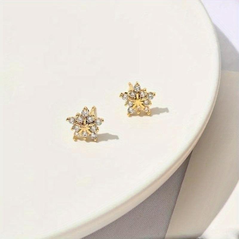 Snowflake Crystal Earrings for Women
