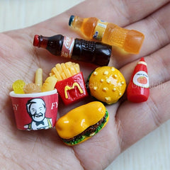 Mini Food Set for Doll Kitchen Pretend Play Resin Foods for Adults Teenagers