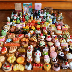 Mini Food Set for Doll Kitchen Pretend Play Resin Foods for Adults Teenagers